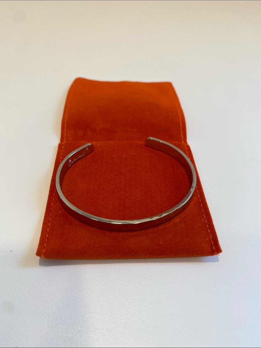 Sterling Silver Hammered Cuff Bracelet - Silver